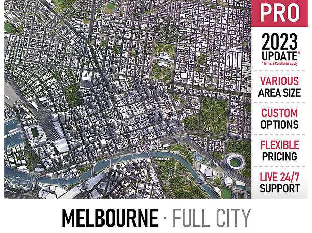 Melbourne 3D model low-poly