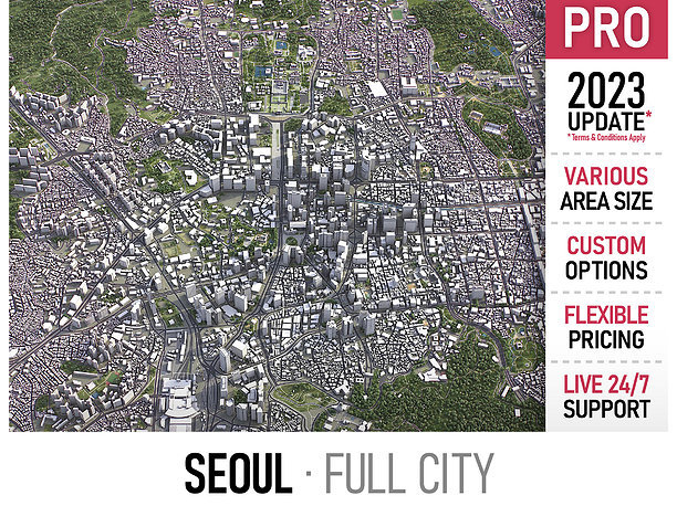 Seoul - 3D City Model game-ready