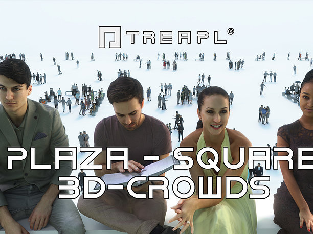 3D PEOPLE CROWDS -PLAZA SQUARE - ULTIMATE SPEED game-ready