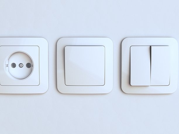 3D model EU wall socket and light switch FREE