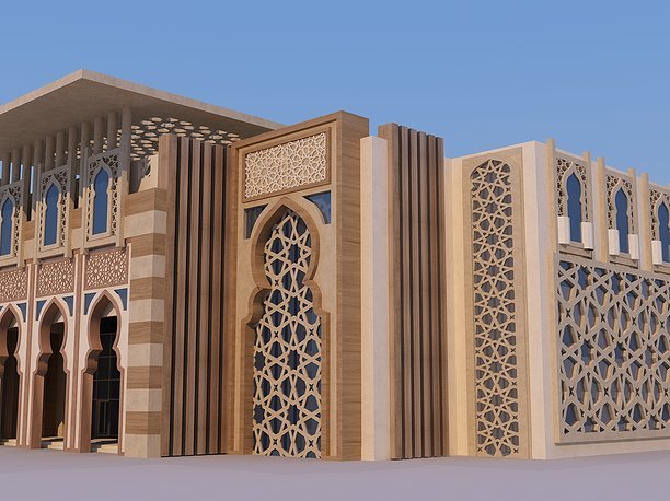 3D model 0164 - Islamic Facade Building