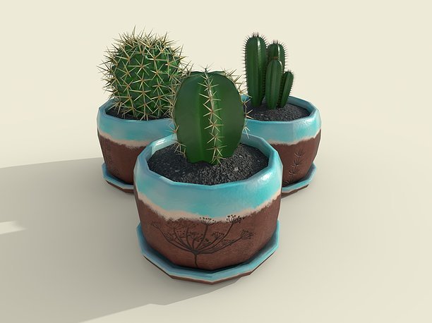 Cacti set 3D model