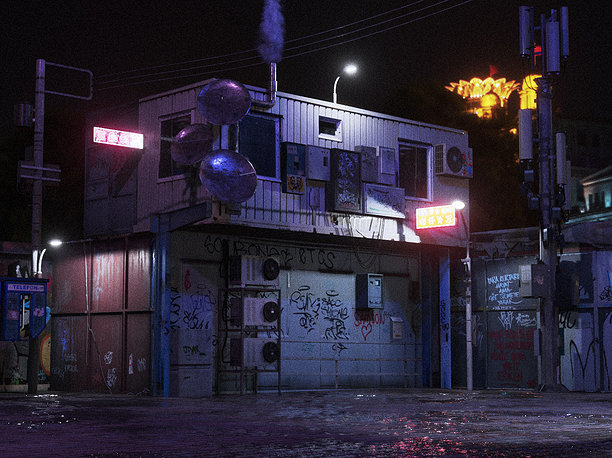 Cyberpunk Street Theme 3D asset