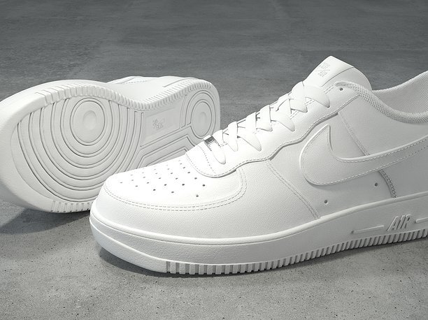 Nike Air Force 1 low white 3D model VR / AR ready