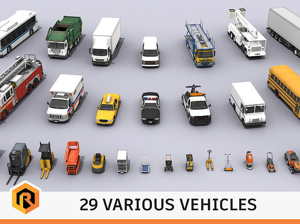 29 HQ Vehicles - Mega Collection 3D asset