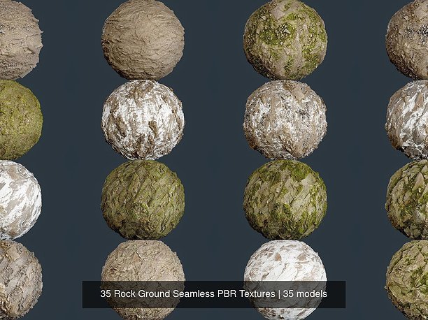 35 Rock Ground Seamless PBR Textures 3D model