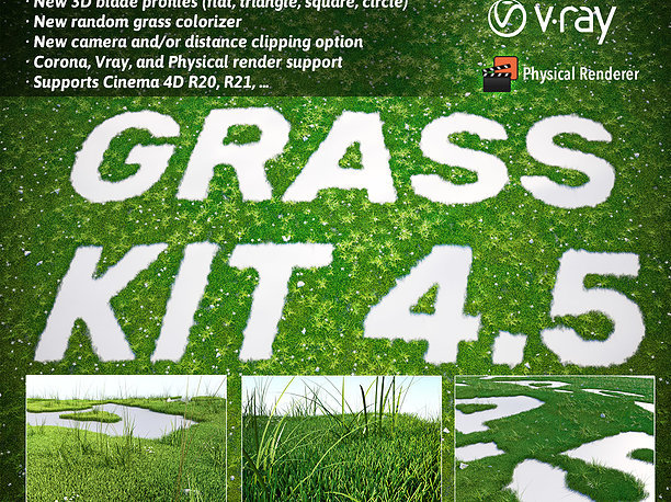 Grass Kit v 4-5 for Cinema 4D R20 R21 3D model