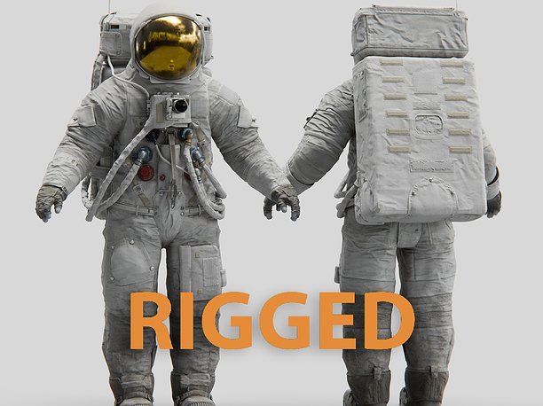Apollo 11 A7L Spacesuit Rigged 3D model
