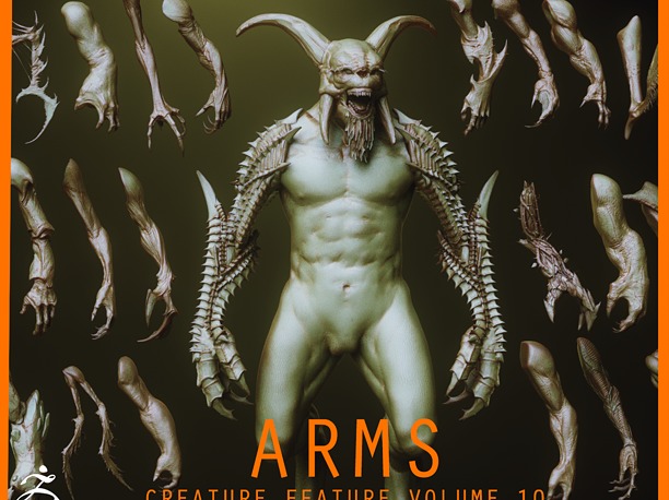 ARMS - 33 Creature arms OBJs and Zbrush IMM 3D