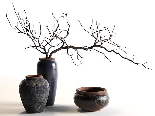 Branches in Vases 3D bowl