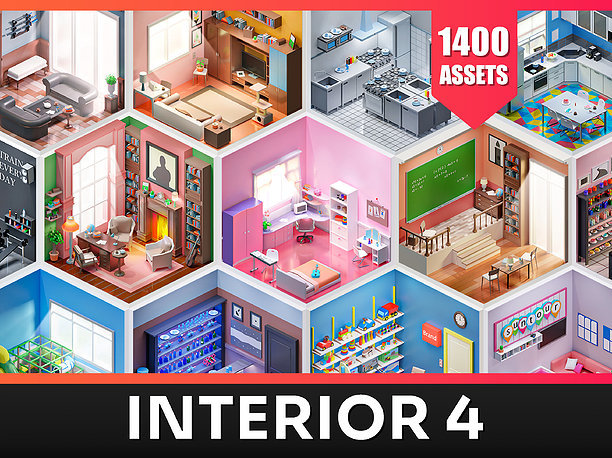 Interior 4 - Asset Pack by ithappy 3D model