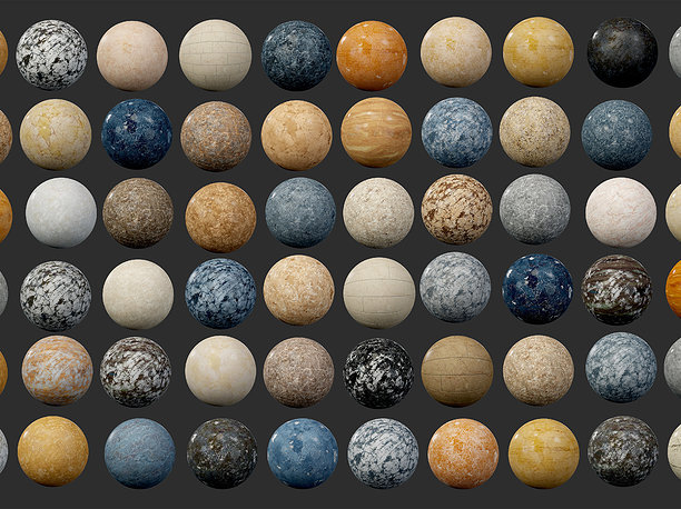 60 Marble and Granite Seamless PBR Textures 3D