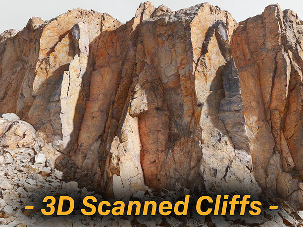 Cliff and Rock scan Collection Real- PBR Low 3D model 2