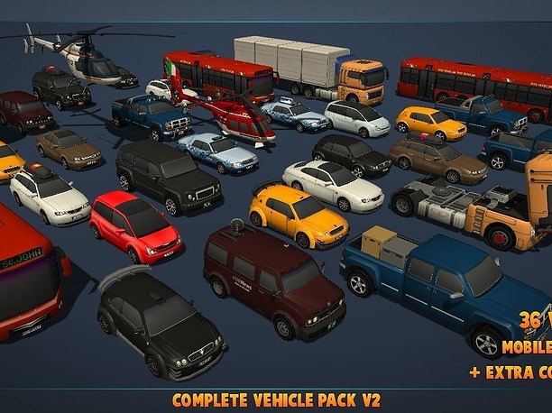 3D asset Complete Vehicle Pack V2