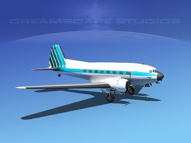 3D model Douglas DC-3 Atlantic Aero