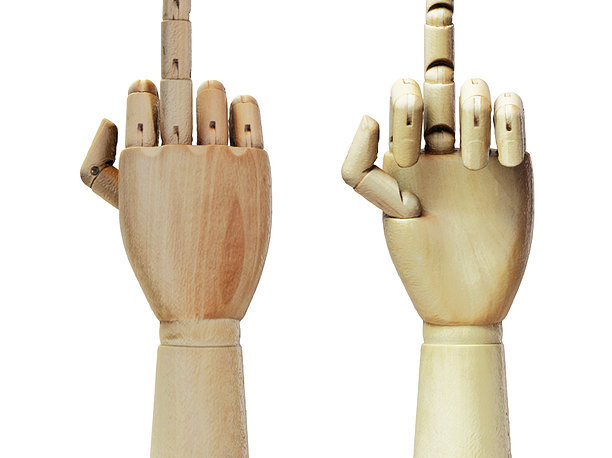 Figurine Fuck Wood Hand 3D