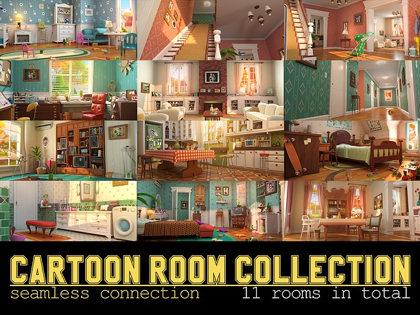 Cartoon Room Interior Full Version 3D
