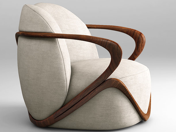 Giorgetti Hug armchair 3D model comfortable