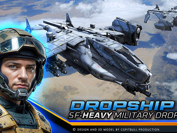SF Heavy Military Dropship 3D