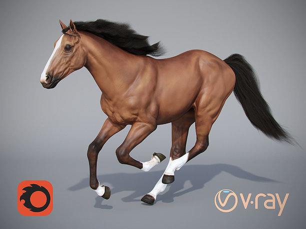 horse hair 3D asset game-ready