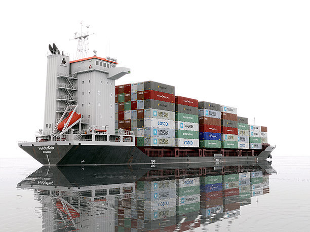 containership 3D Container Feeder 800