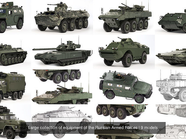 3D Large collection of equipment of the Russian Armed