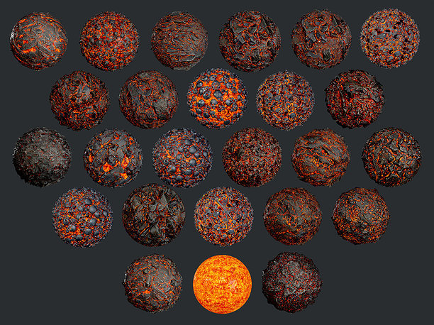 25 Lava Ground Terrain Seamless PBR Texture Pack 3D model
