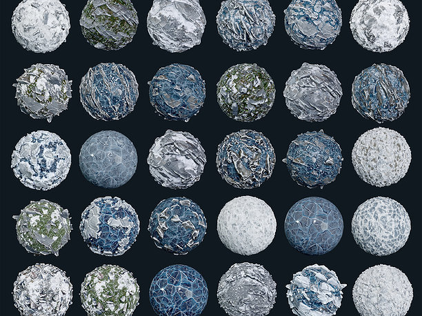 30 Snow Ice Ground Seamless PBR Texture Pack 3D
