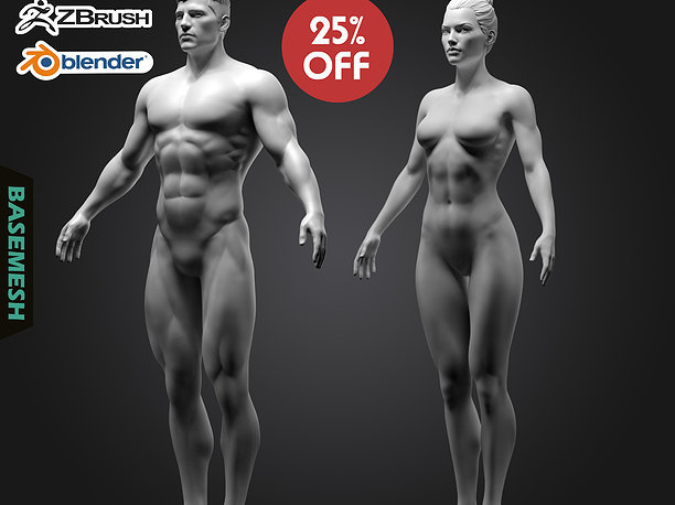 Superhero Basemesh Set 3D model