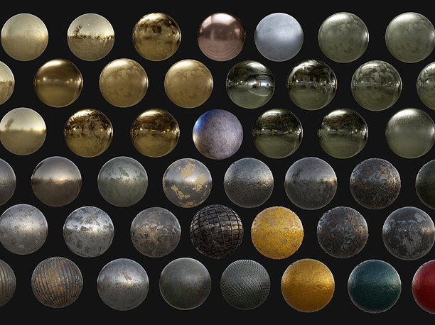3D 45 Metal Seamless PBR Textures