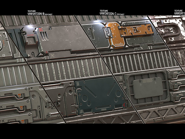3D sci-fi Sci Fi trim sheet textures 01