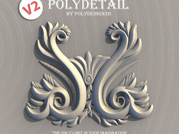 PolyDetail - Ornament Plugin for 3dsMax wood-carving