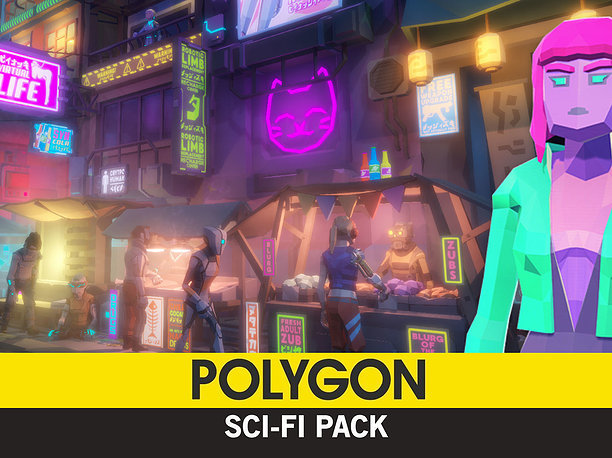 POLYGON - Sci-Fi City Pack 3D asset