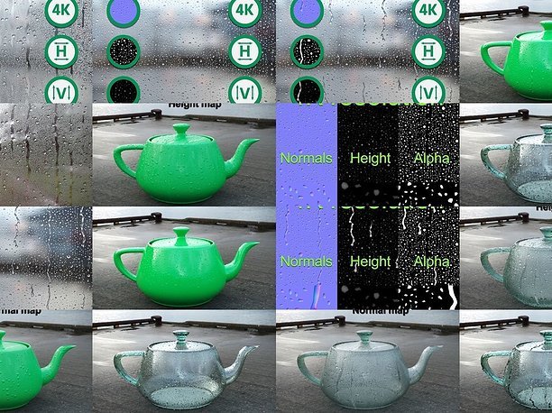 drip Raindrops Texture Collection 3D model
