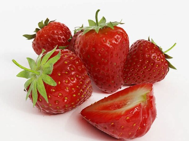 fruit 3D Red Strawberries