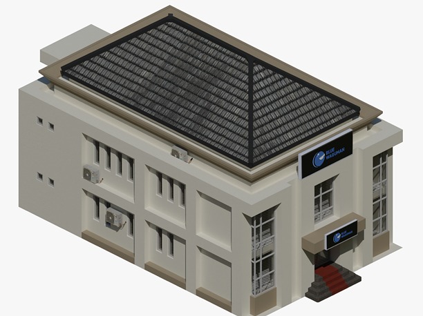 3D model Bank building exterior
