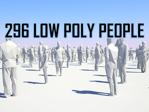 Low Poly People Pack - 296 Pieces 3D asset realtime