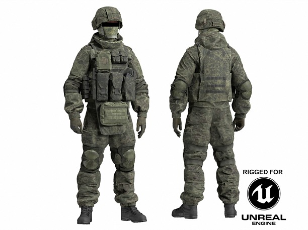 3D model Modern Russian Soldier Ratnik V2