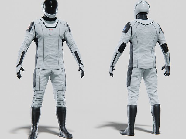 SpaceX Dragon Starman Spacesuit Rigged 3D