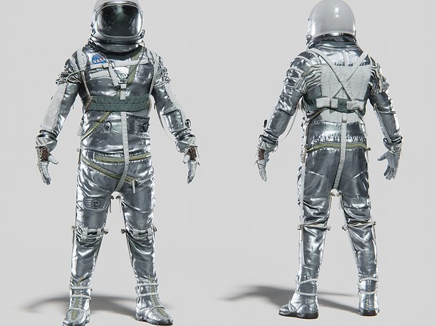 3D model SPACESUIT Silver Mercury Navy Mark IV