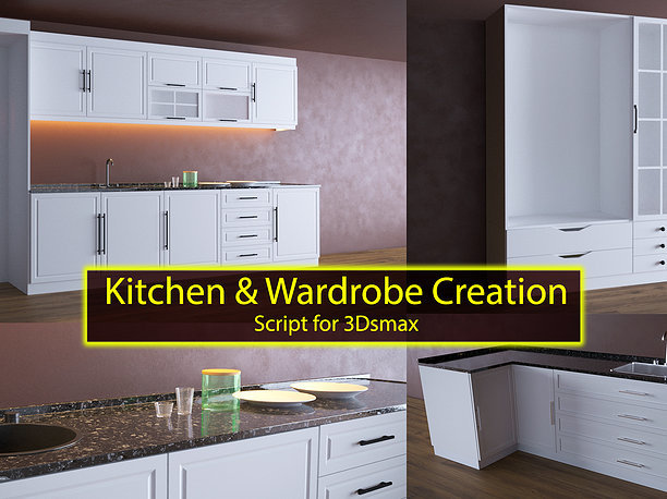 Kitchen and Wardrobe Creation 3D model